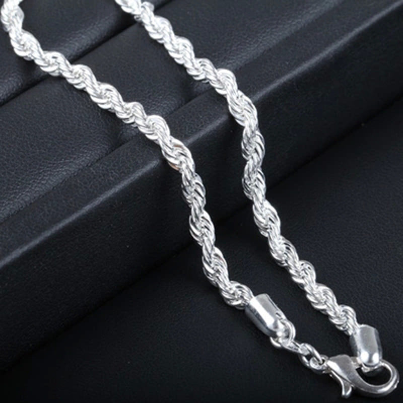 Elegant Imitation Silver Bracelet Men's Hemp Rope Retro Ornament