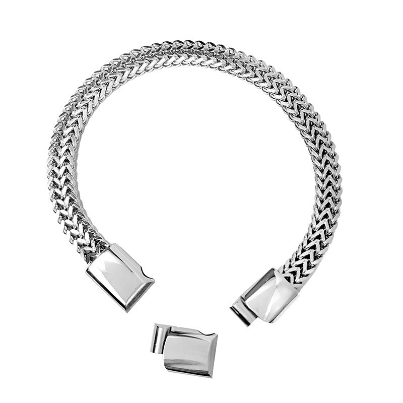 Simple Cuban Stainless Steel Detachable Three-section Magnet Bracelet