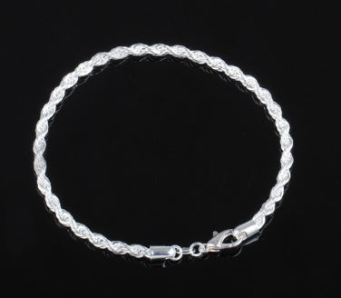 Elegant Imitation Silver Bracelet Men's Hemp Rope Retro Ornament